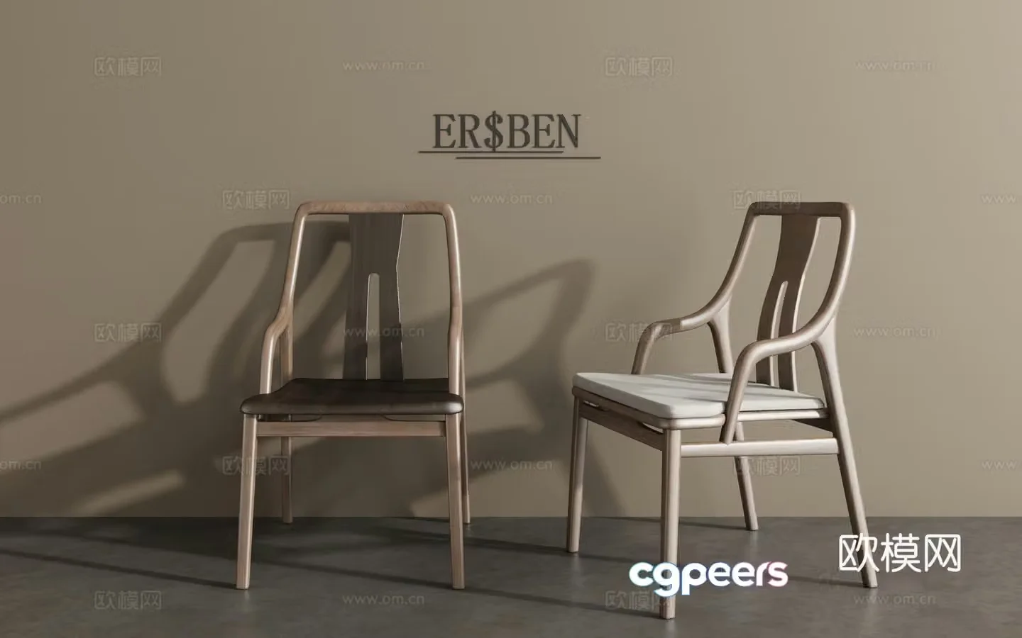 New Chinese dining chair leisure chair 3d model