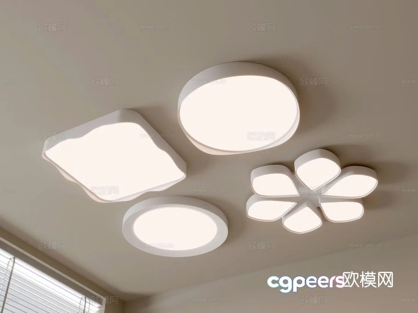 Cream style ceiling lamp 3d model