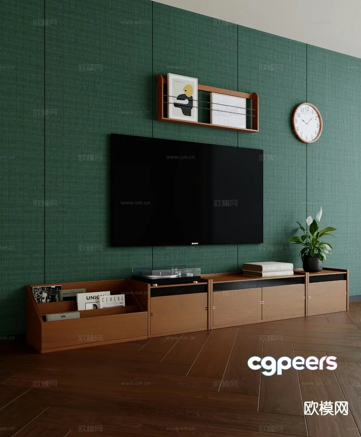 Medieval style TV cabinet 3D model