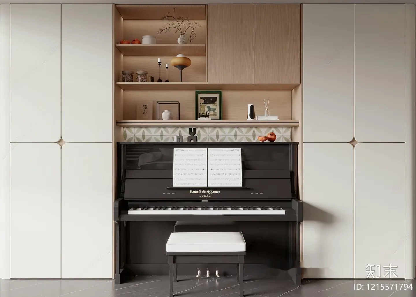 Modern Piano Setup 3D Model – 14779 – VRAY Render