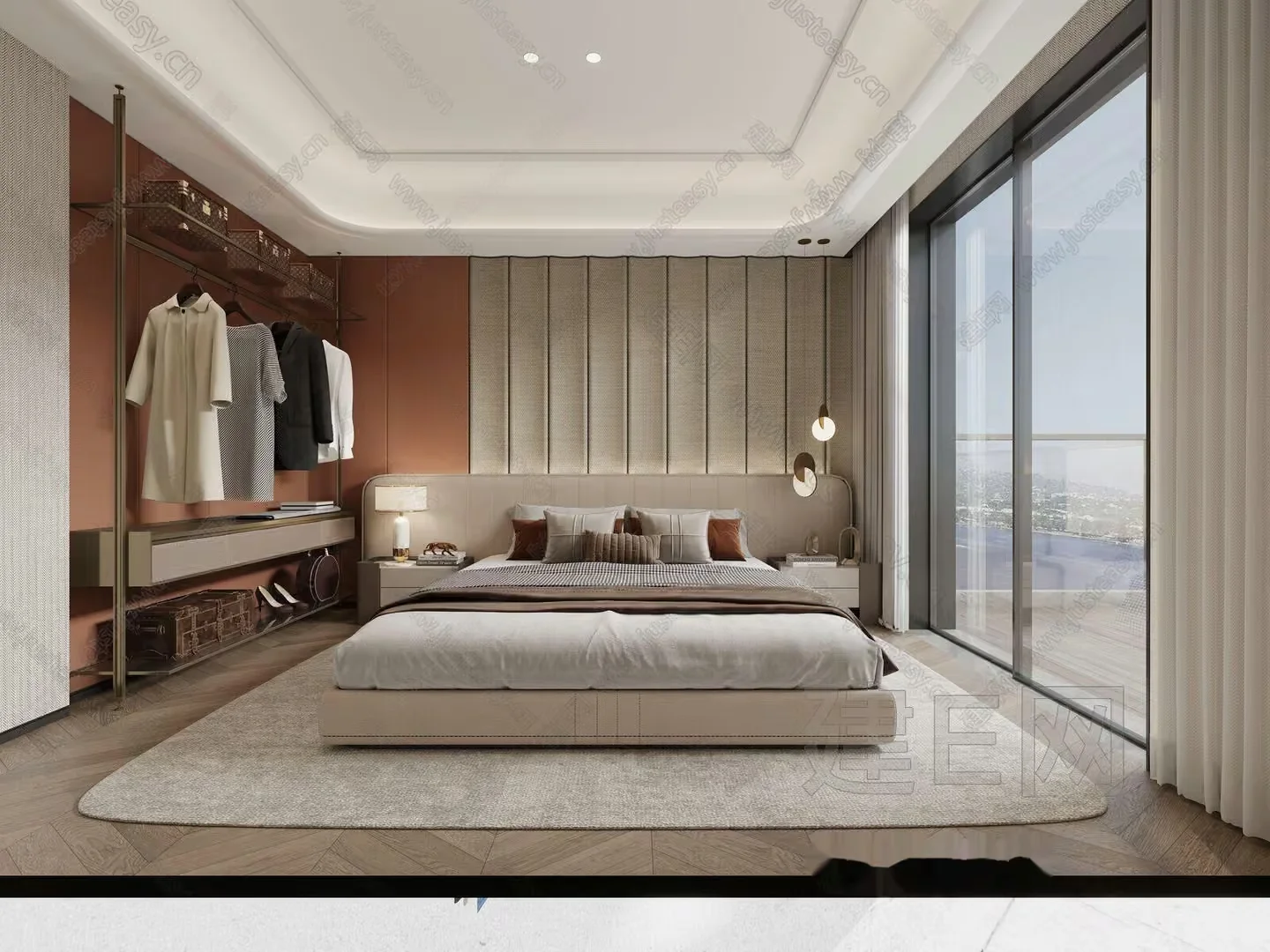 Cozy Modern Bedroom 3D Model – 4085 – VRAY Render