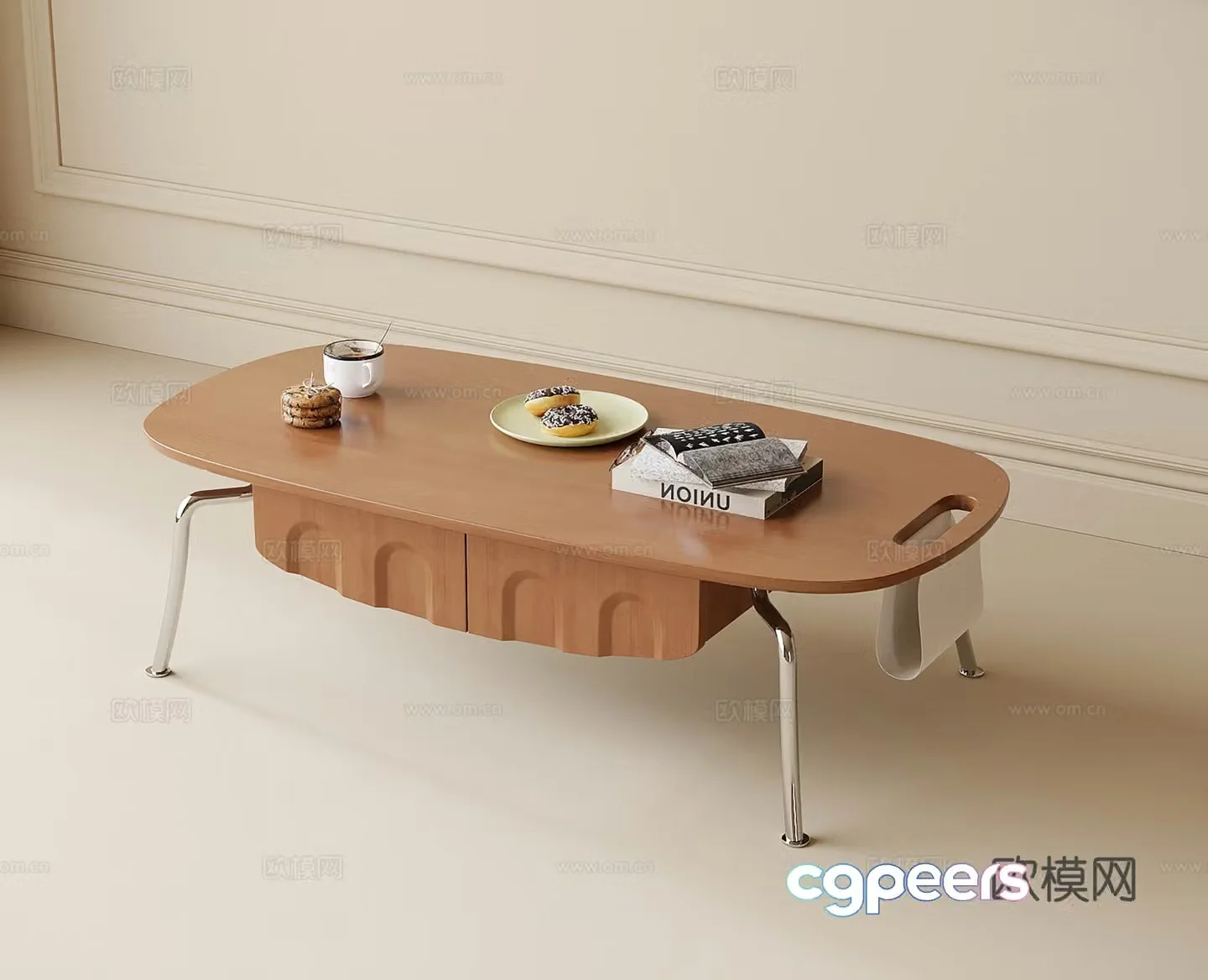 Log style coffee table 3D model