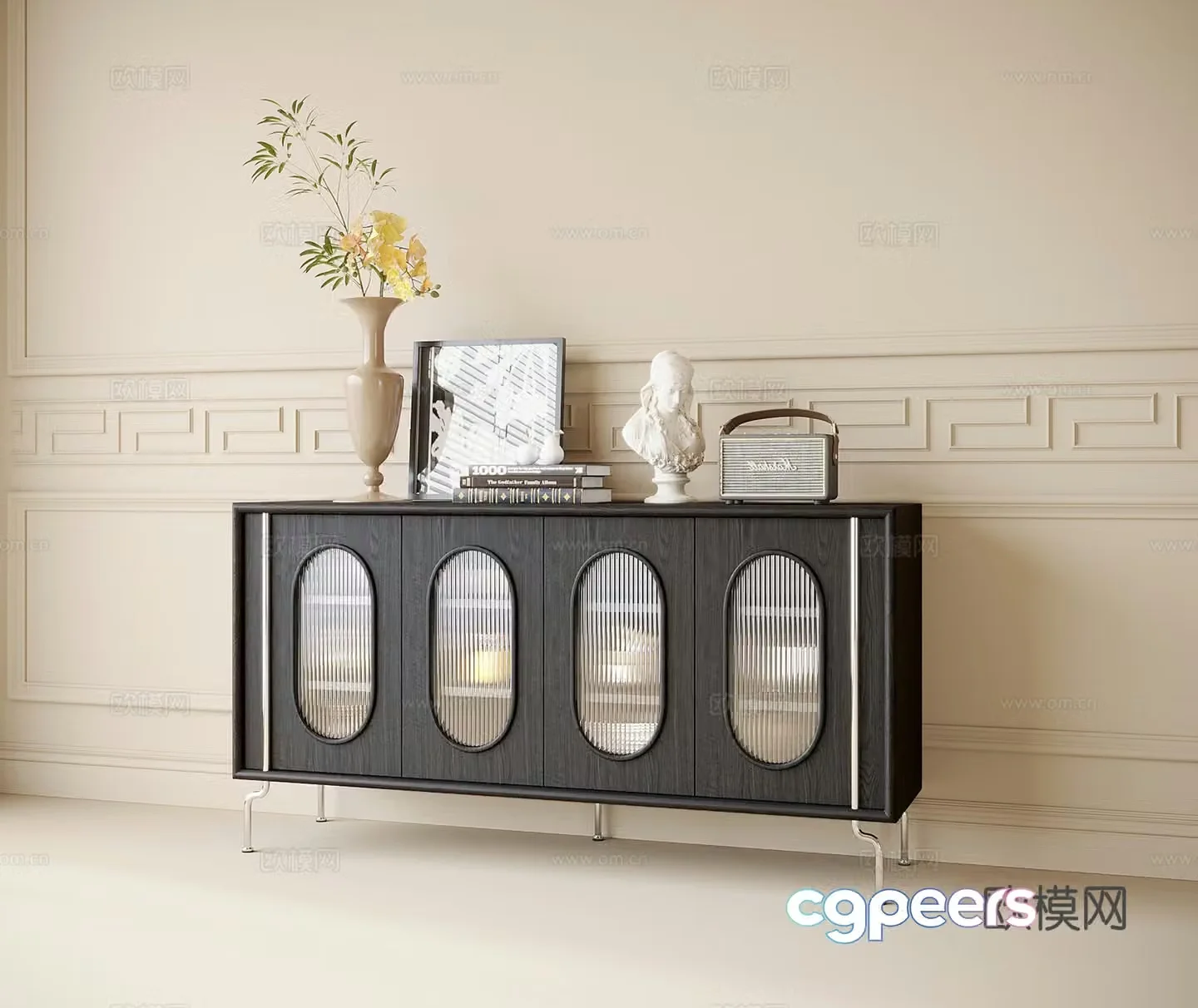 Modern finished sideboard cupboard 3d model