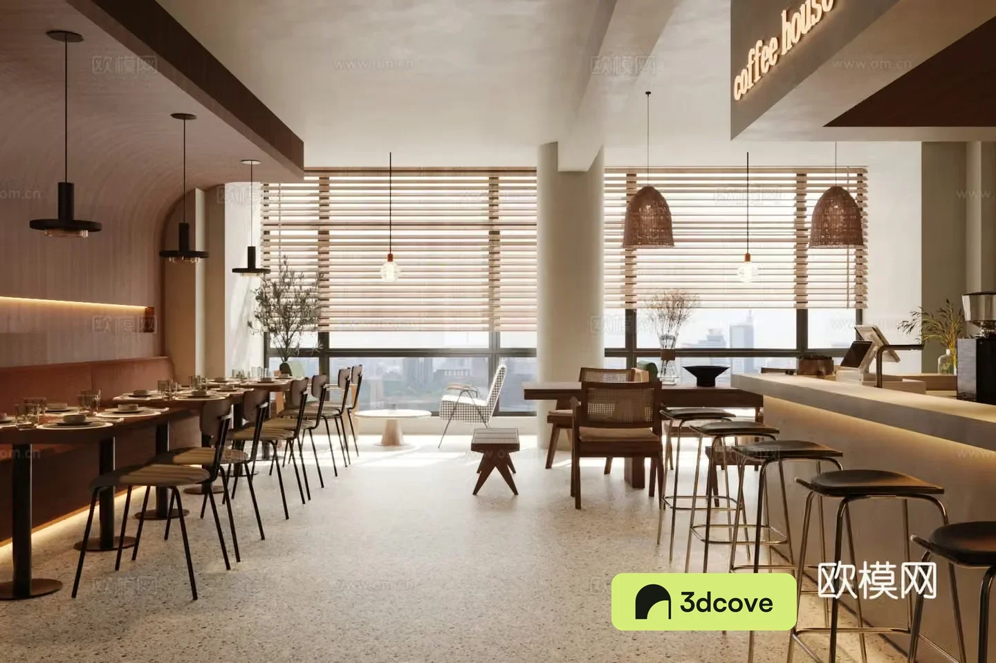 Industrial style cafe milk tea shop western restaurant tea room coffee table and chair water bar stool