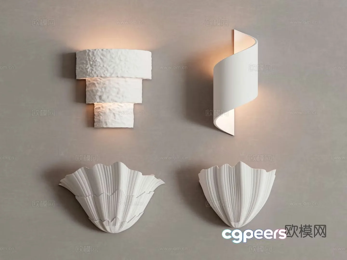 Wabi-sabi wall lamp plaster lamp 3d model
