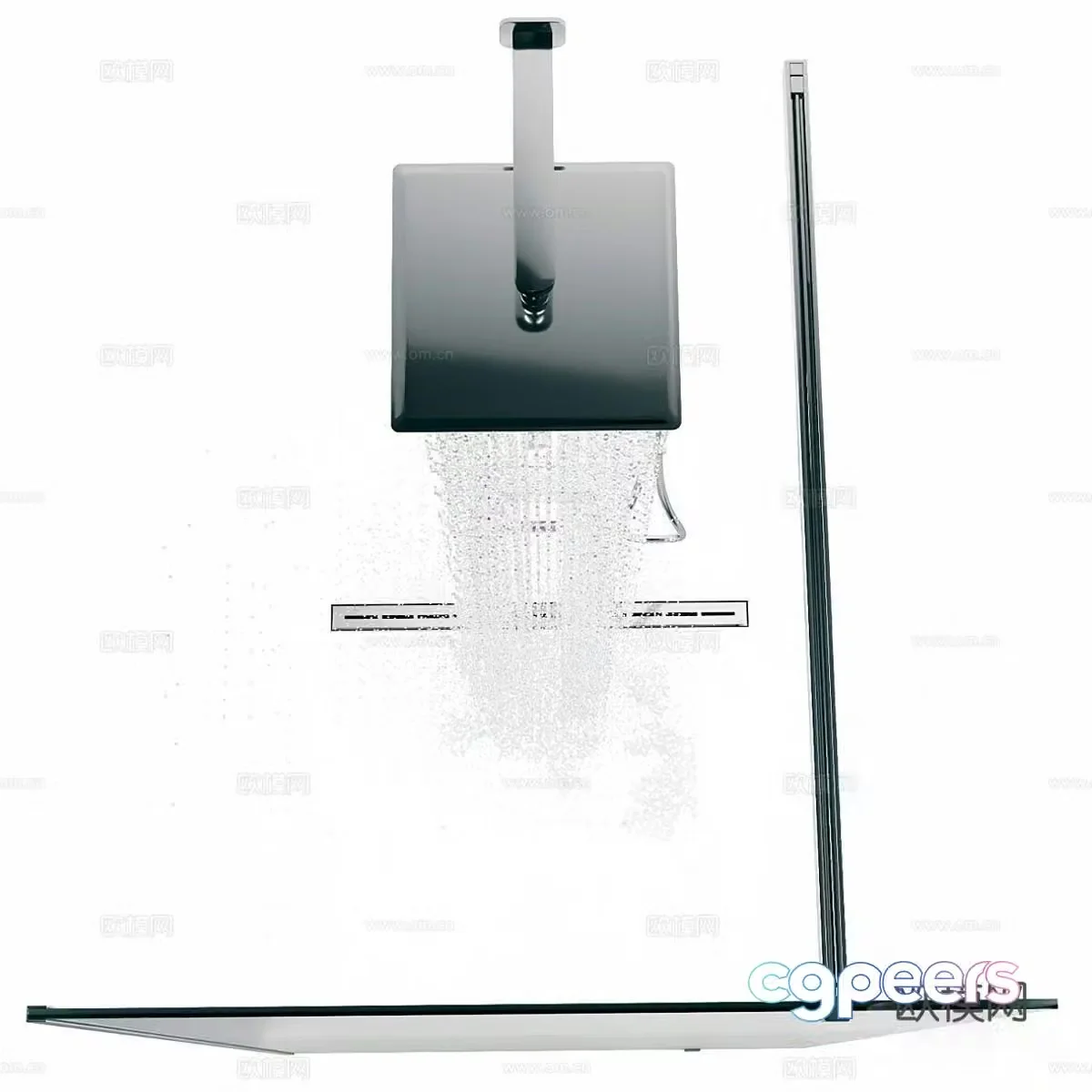 Modern bathroom supplies Minimalist bathroom Glass partition Spray faucet Shower 3D model