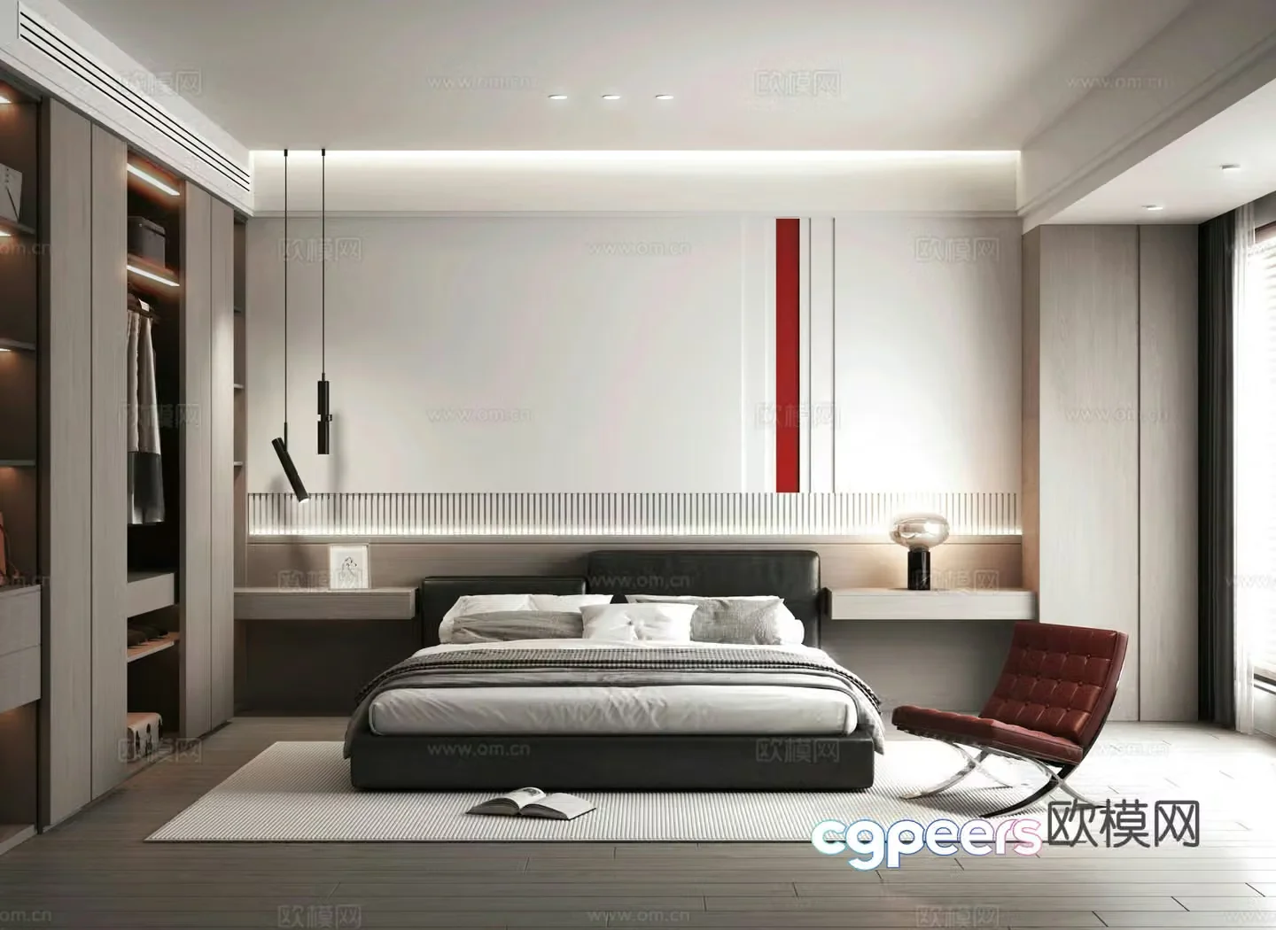 Modern bedroom master bedroom 3d model