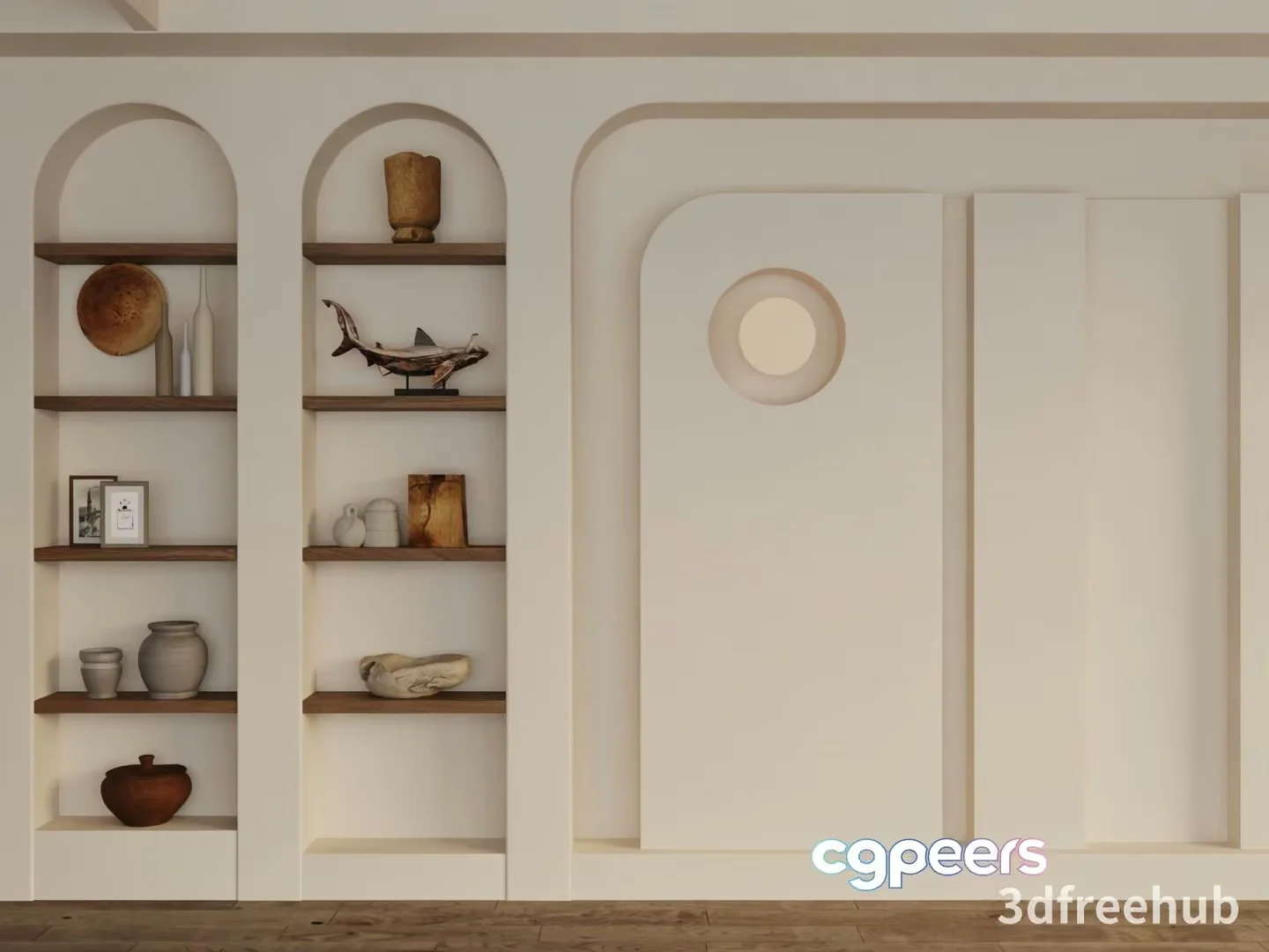 Cozy White Shelf 3D Model – 20795 – VRAY Render