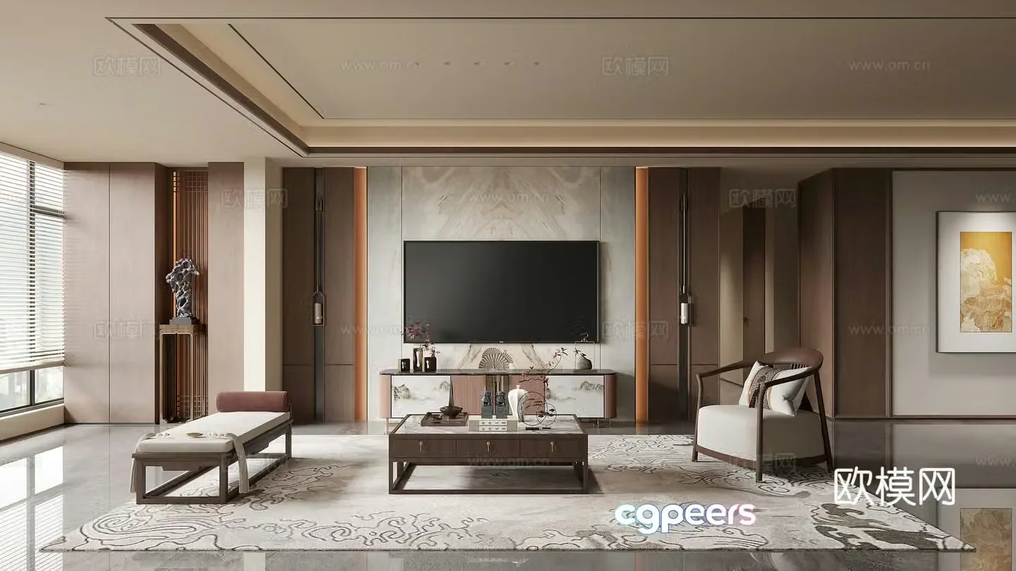 New Chinese living room 3D model