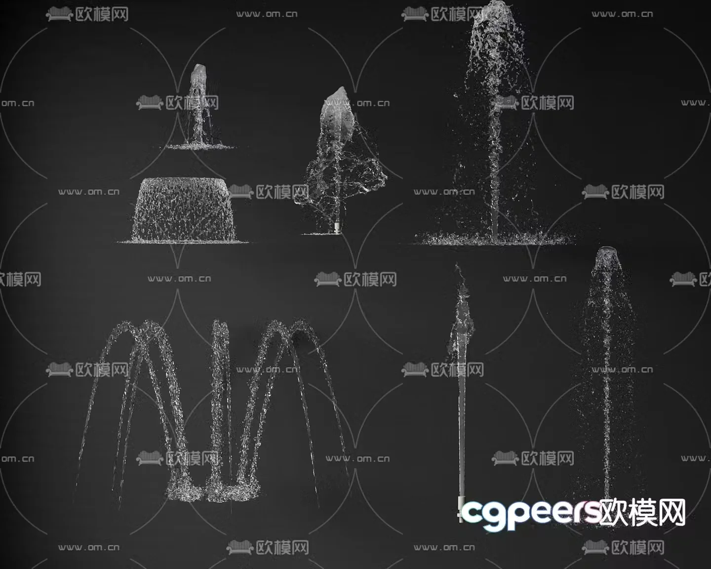 fountain flowing water falling water 3d model