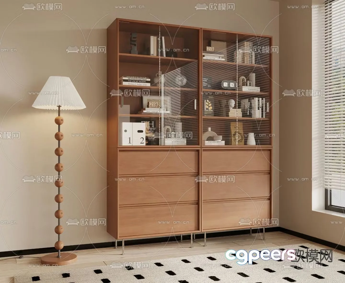 3D model of medieval style bookcase