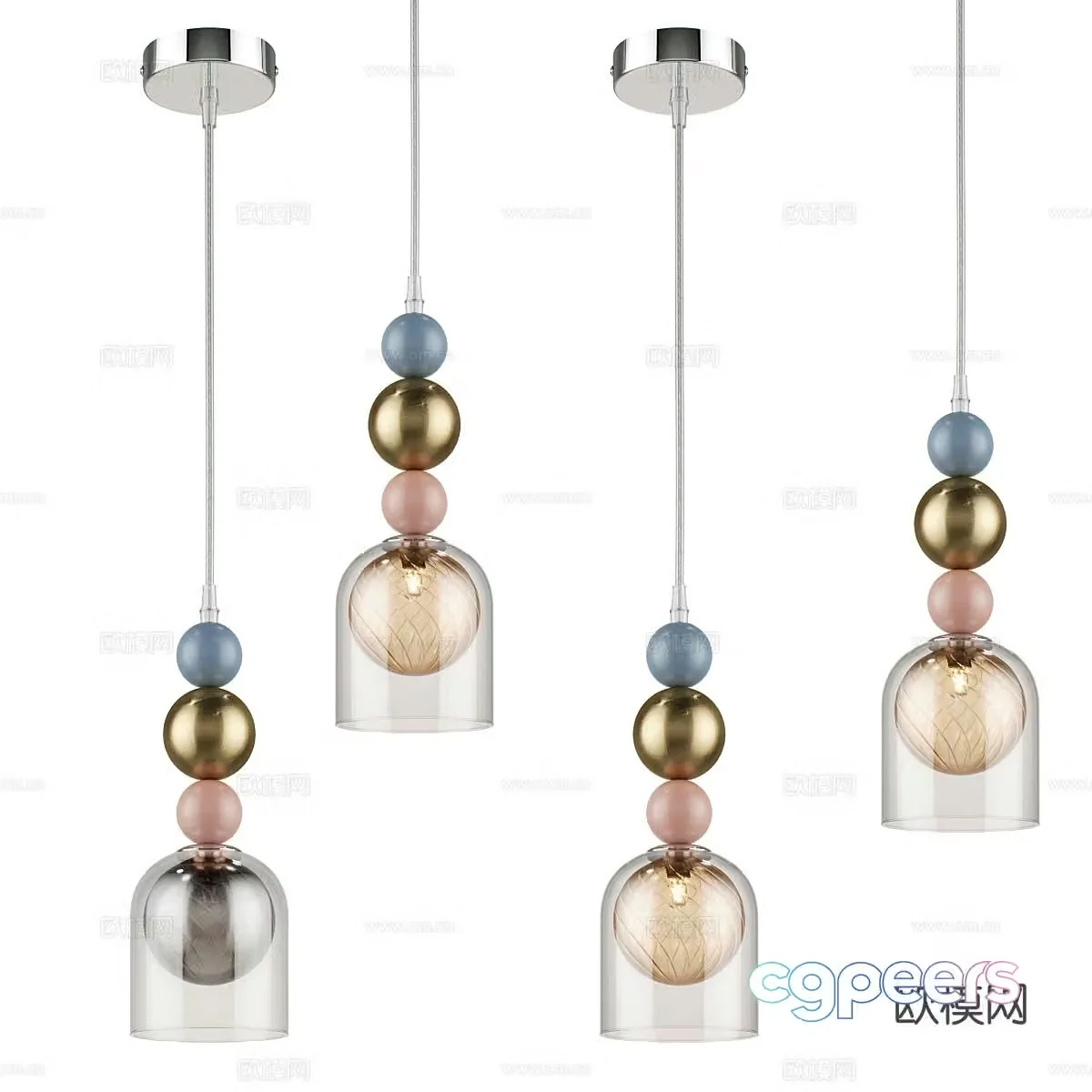 Light luxury small chandelier bedside small chandelier 3d model
