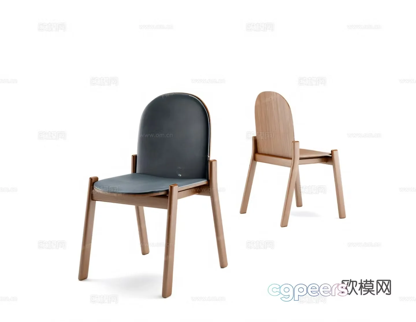 Dining chair single chair chair seat wooden chair 3d model