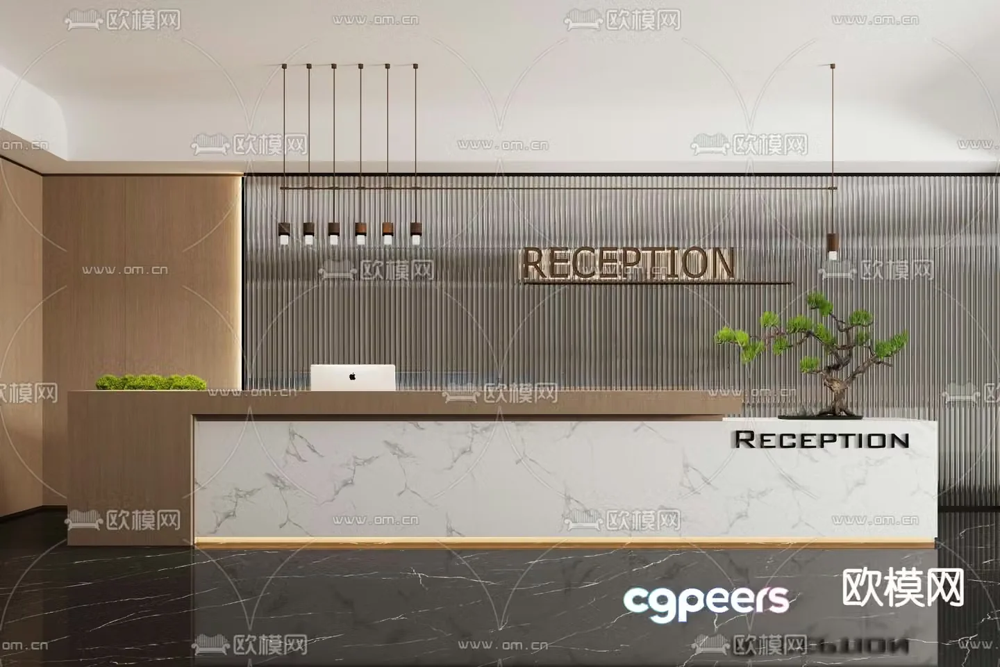 Office reception desk 3d model