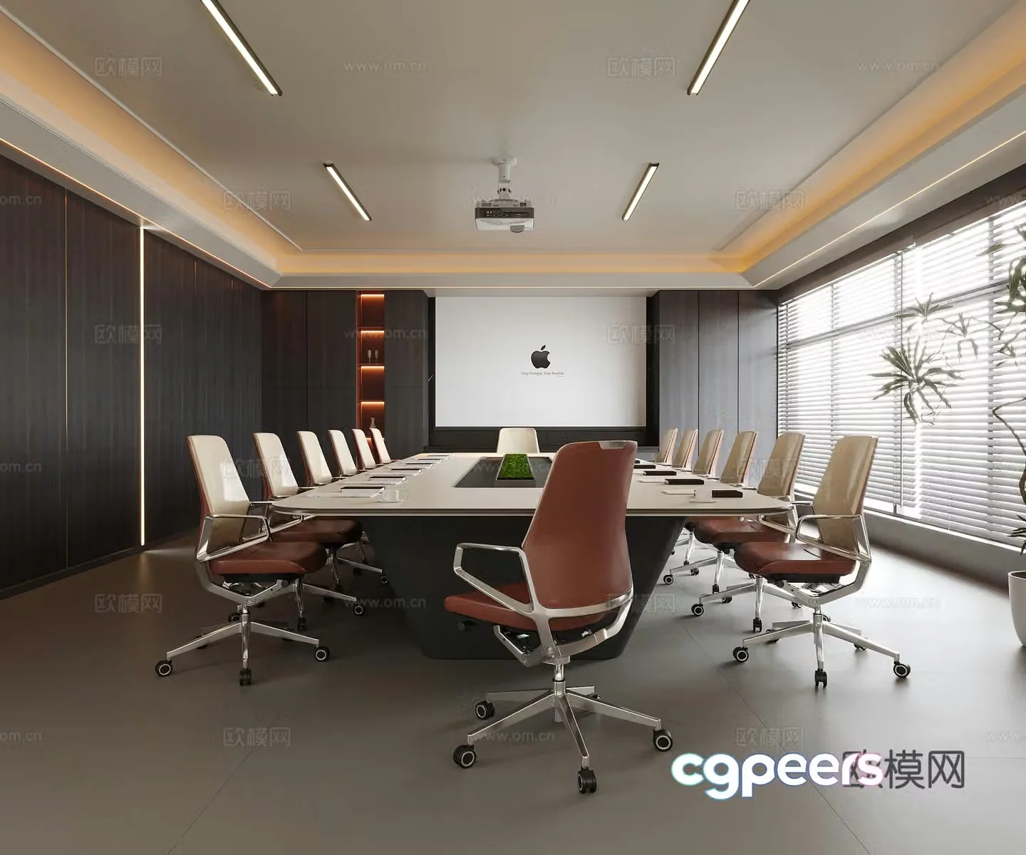 Modern conference room conference table chair office chair conference table 3d model