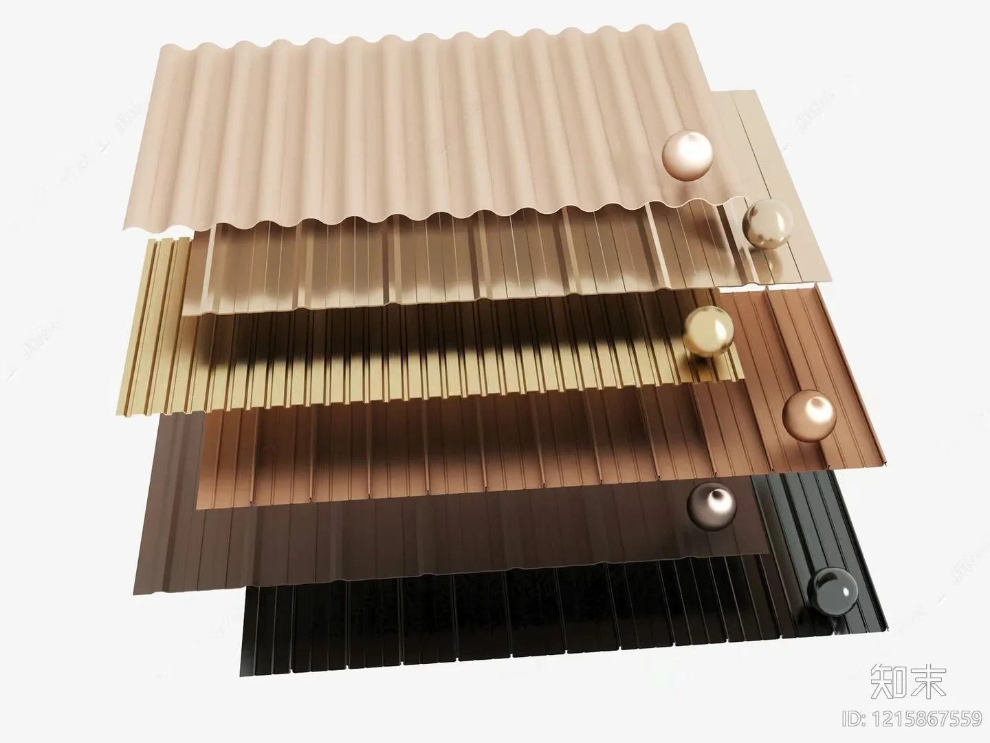 A Stack Of Metal Roofing Sheets 3D Model – 10193 – VRAY Render