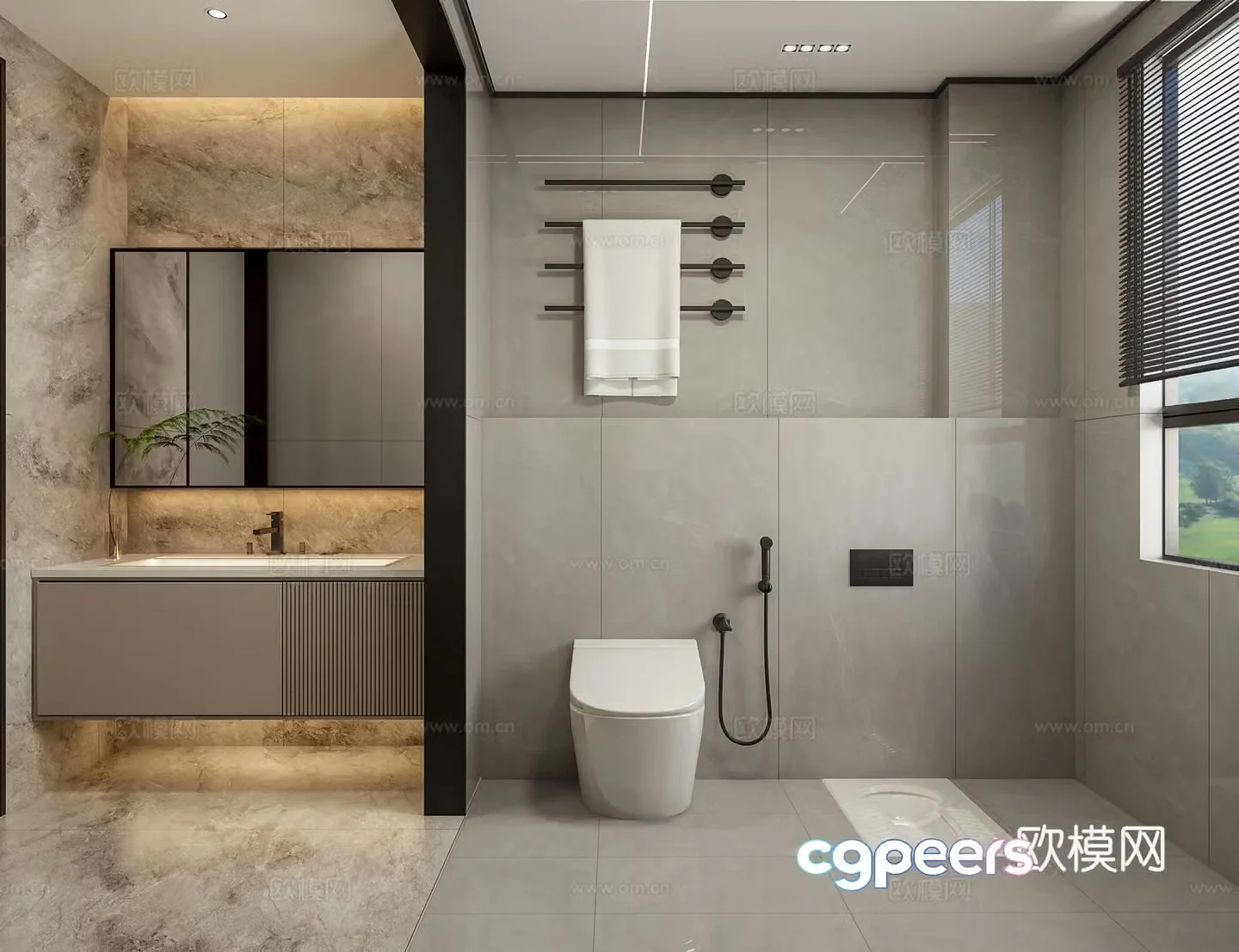 Modern bathroom bathroom 3d model
