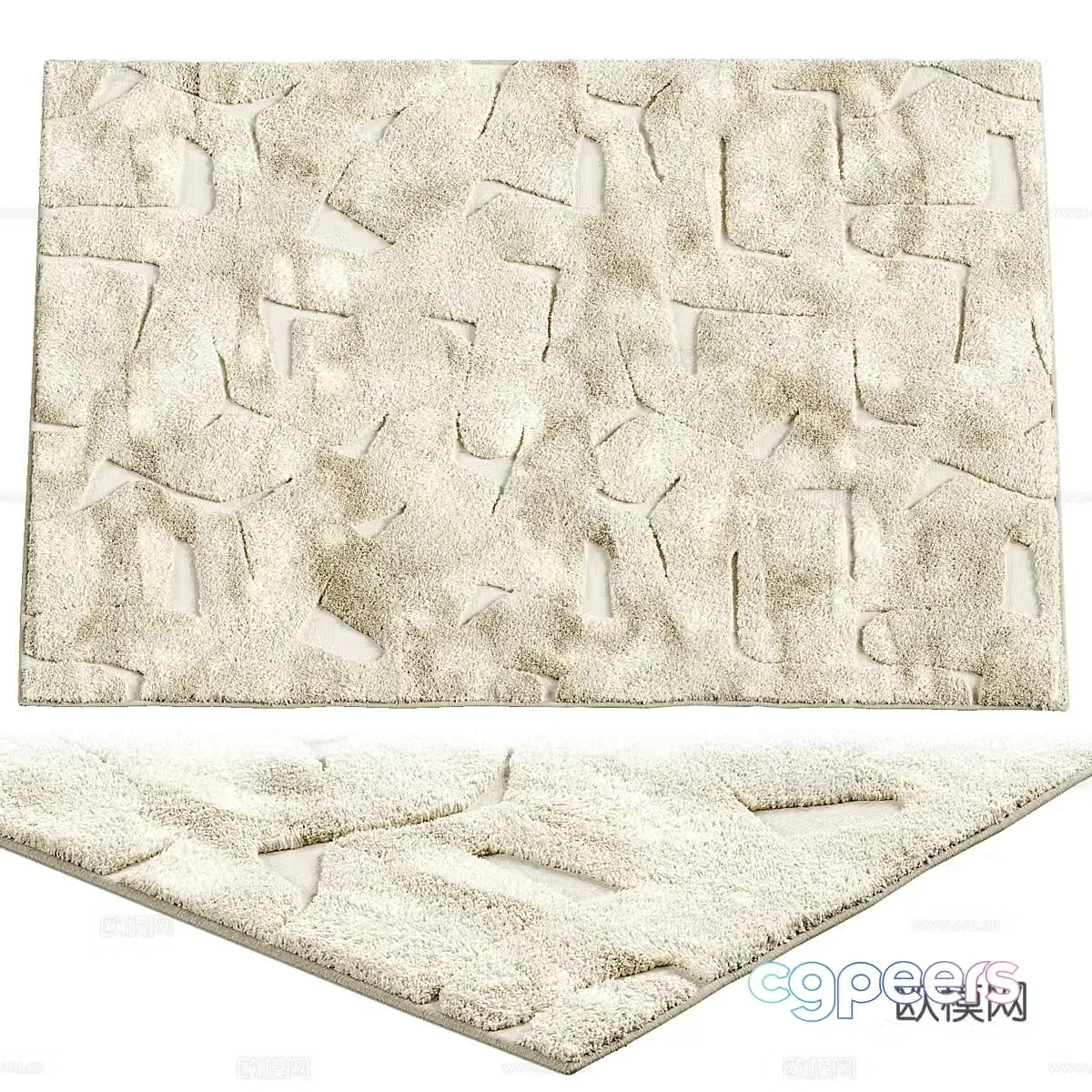 Blanket Plush Carpet Square Carpet Fur Fur Carpet Animal Leather Carpet Decorative Carpet 3D Model