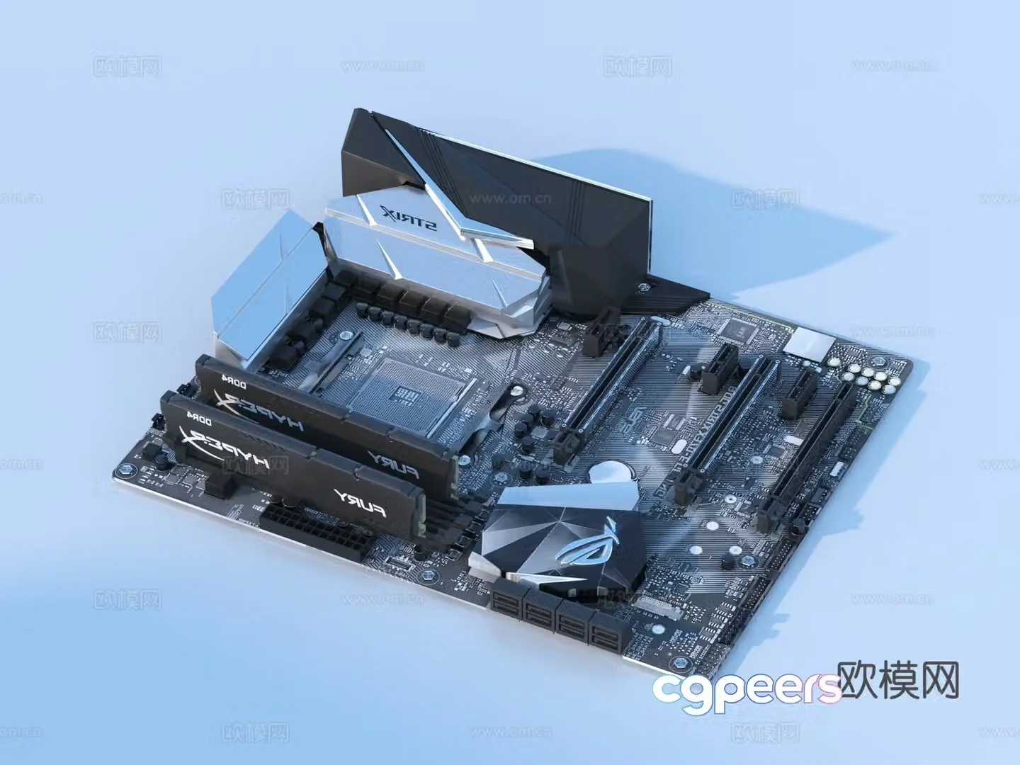 Computer motherboard computer accessories 3d model