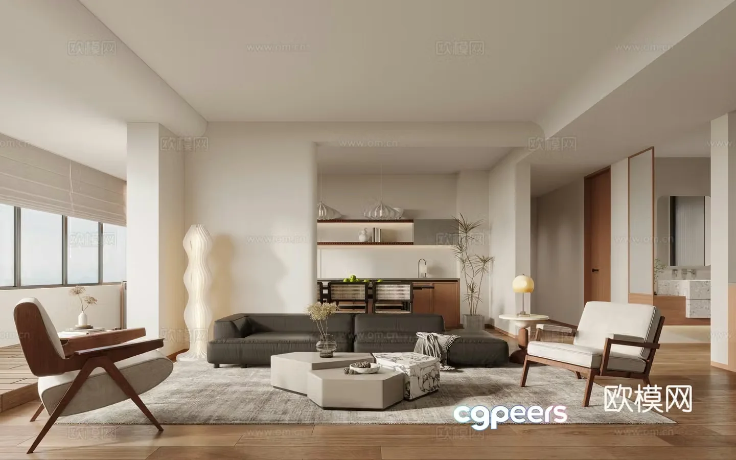 3D model of medieval style living room restaurant