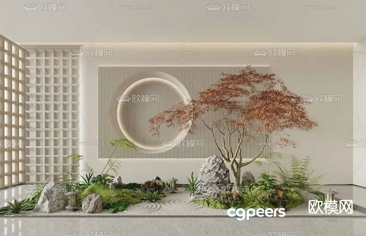 Landscape sketch plant landscaping landscape stone 3D model
