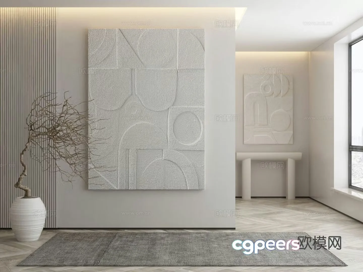 Wabi-sabi painting texture painting decorative painting hanging painting 3D model