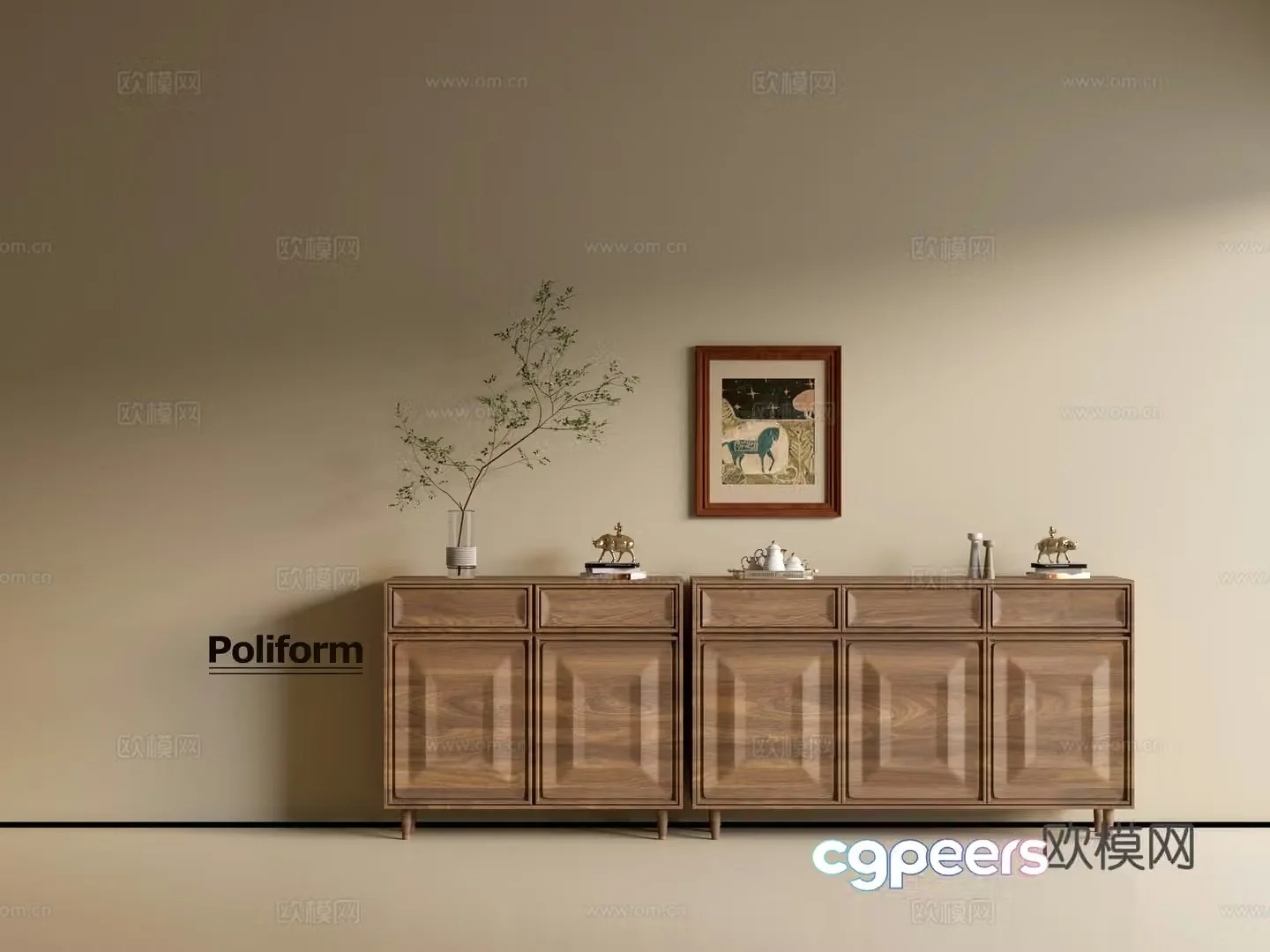 Modern wood grain cabinet ins wind minimalist wind cabinet whole cabinet sideboard balcony cabinet storage 3D model