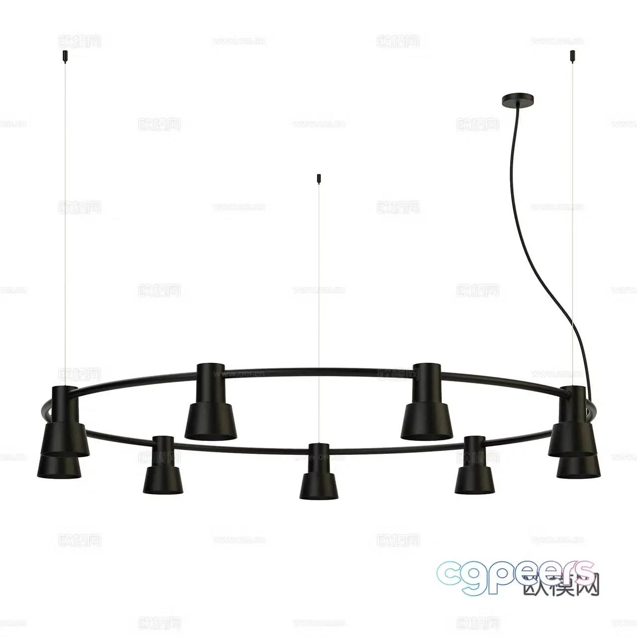 Zero modern chandelier minimalist chandelier ring chandelier metal chandelier decorative chandelier 3d model