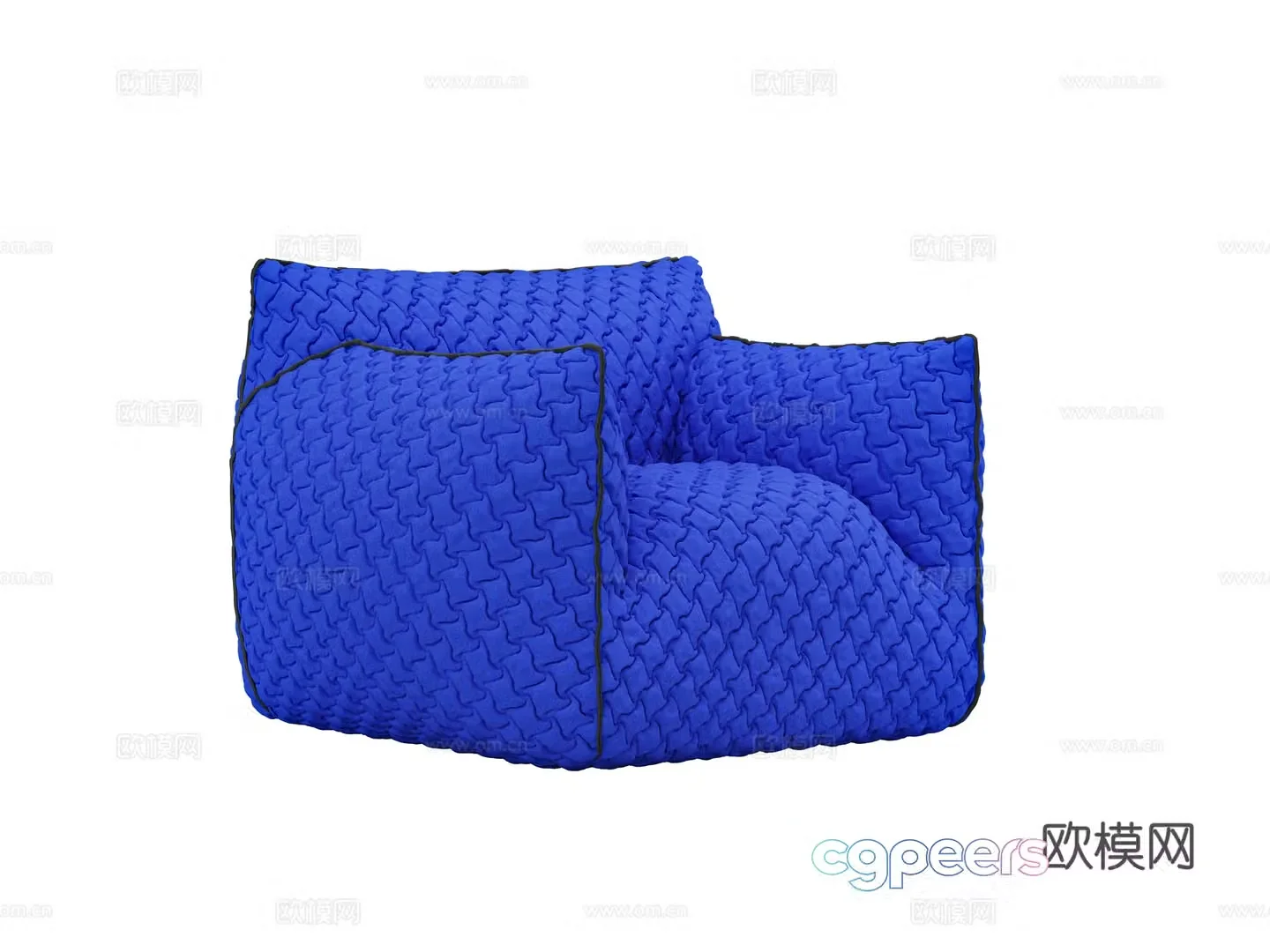 Modern Klein blue sofa beanbag 3d model