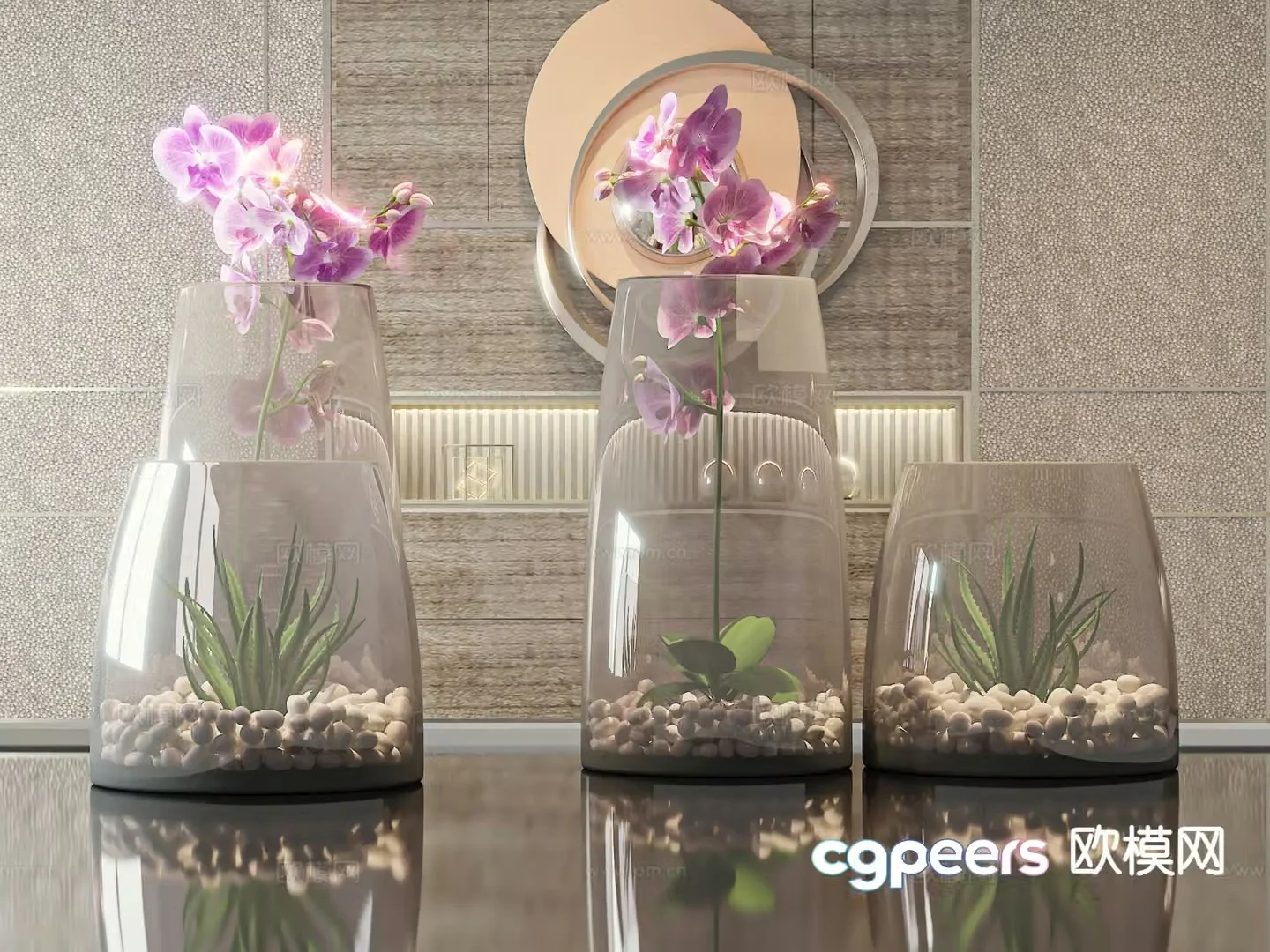 Modern vase floral 3d model