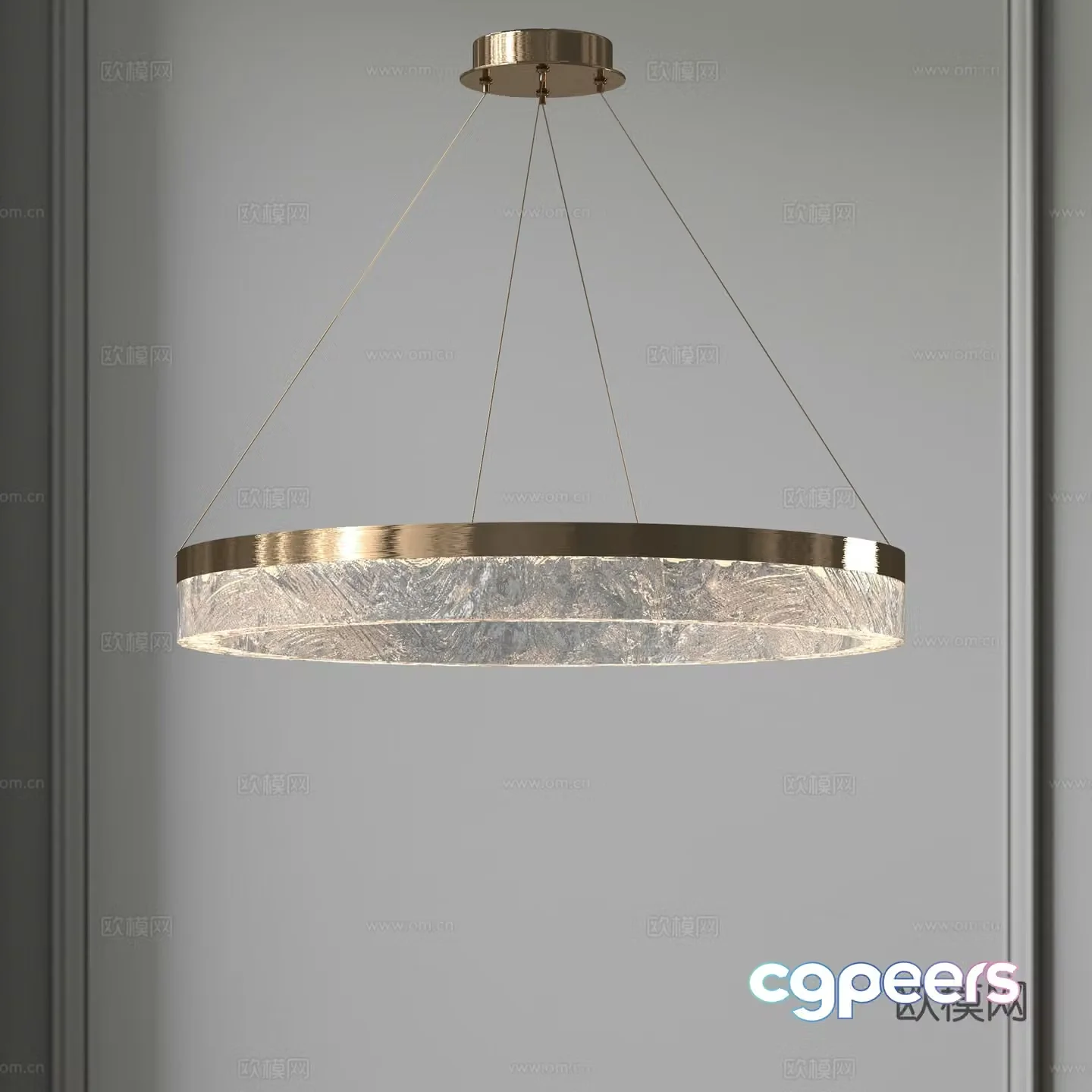Light luxury chandelier Ice crack art chandelier Ring chandelier 3D model
