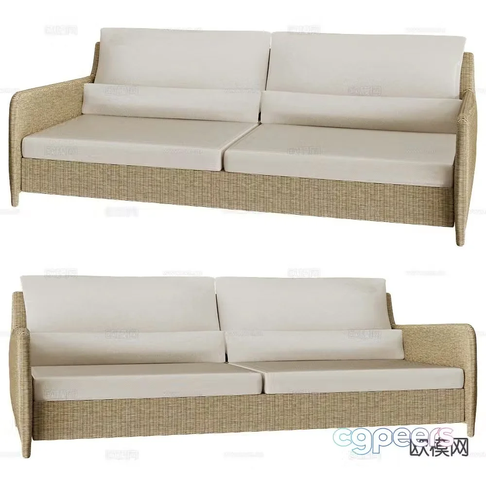 Sifas rattan sofa outdoor sofa double sofa 3d model