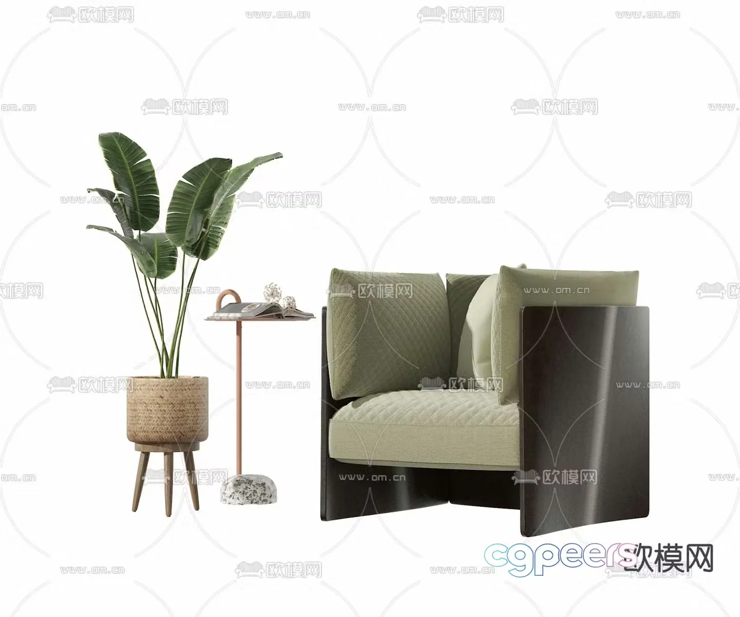 Modern single sofa 3d model