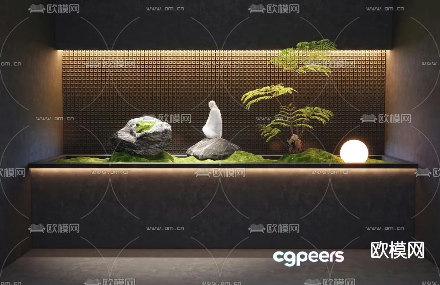 Landscape sketch Zen small scene 3D model
