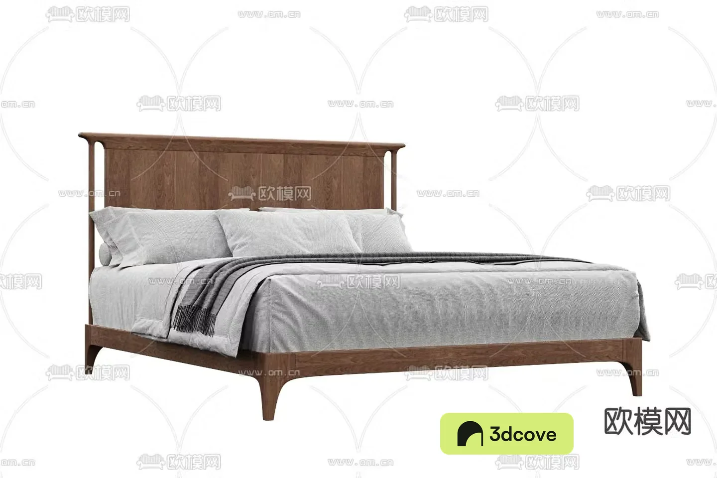 New Chinese solid wood bed double bed