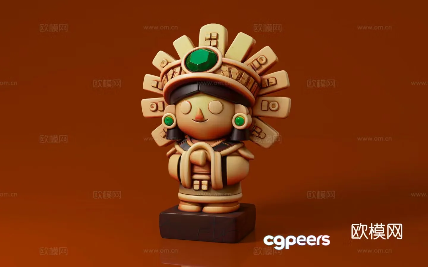 Ornaments Egyptian Pharaoh Ancient Roman Statue Ancient Kingdom Ruins Cartoon Image Abstract Art 3D Model