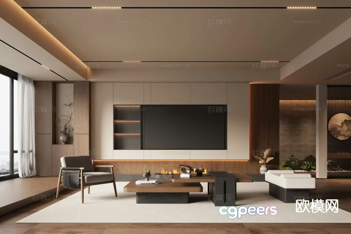 New Chinese Song style living room 3D model