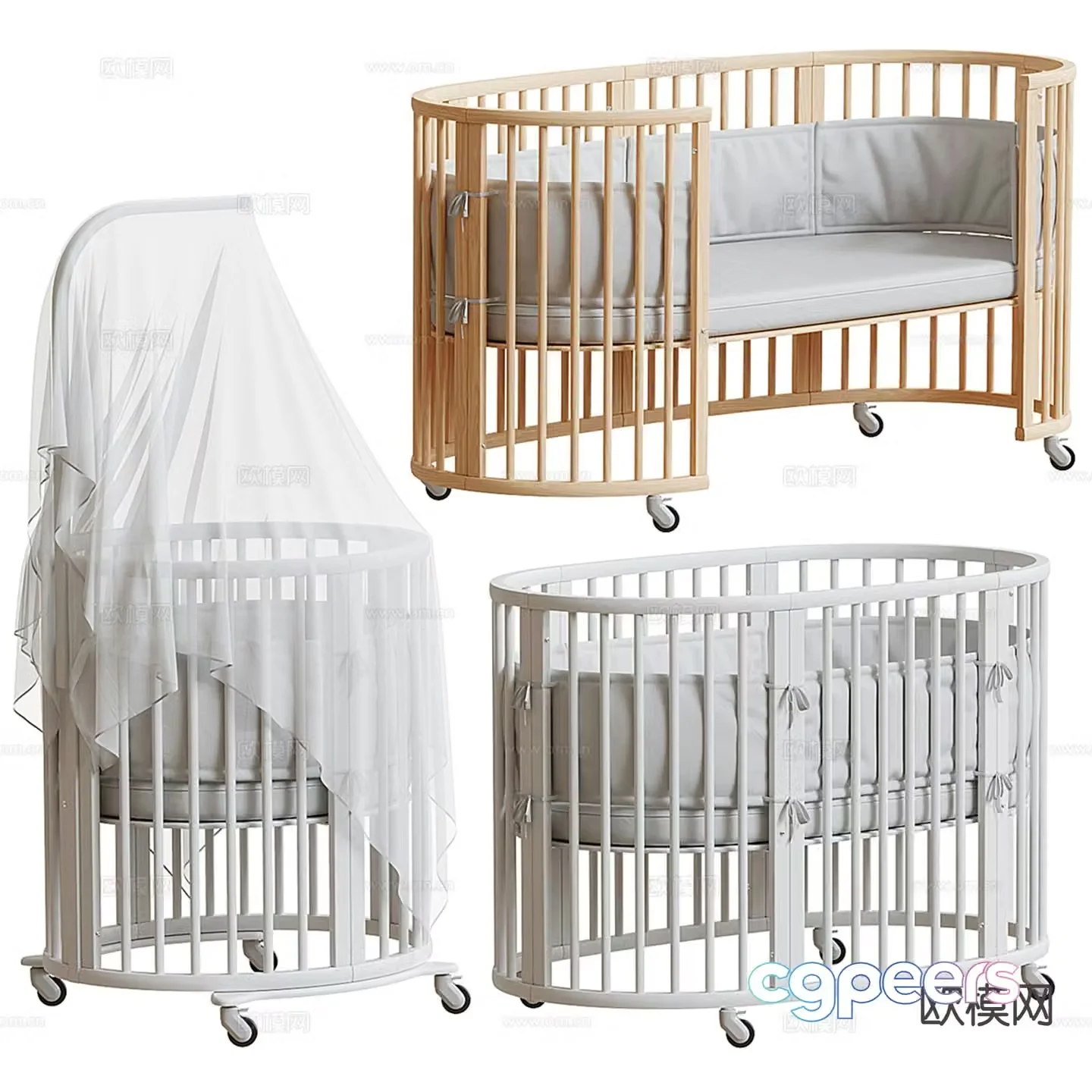 Modern crib 3d model