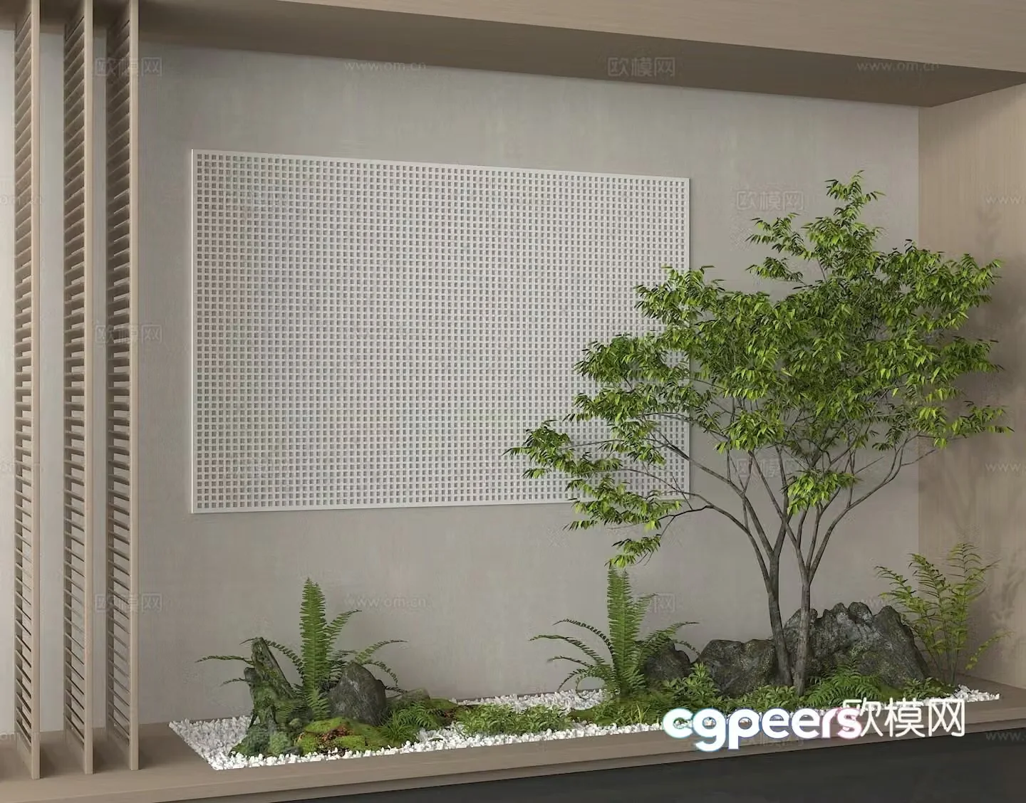 Courtyard sketch plant landscape plant landscaping 3D model