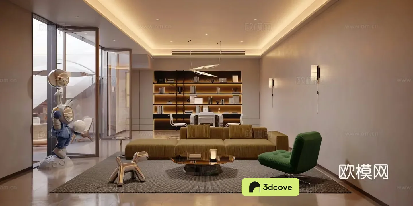Modern casual mahjong room chess and card room