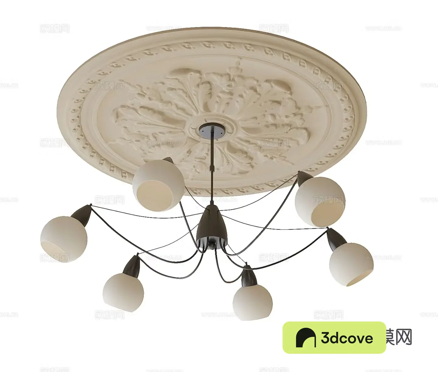 French multi-head chandelier