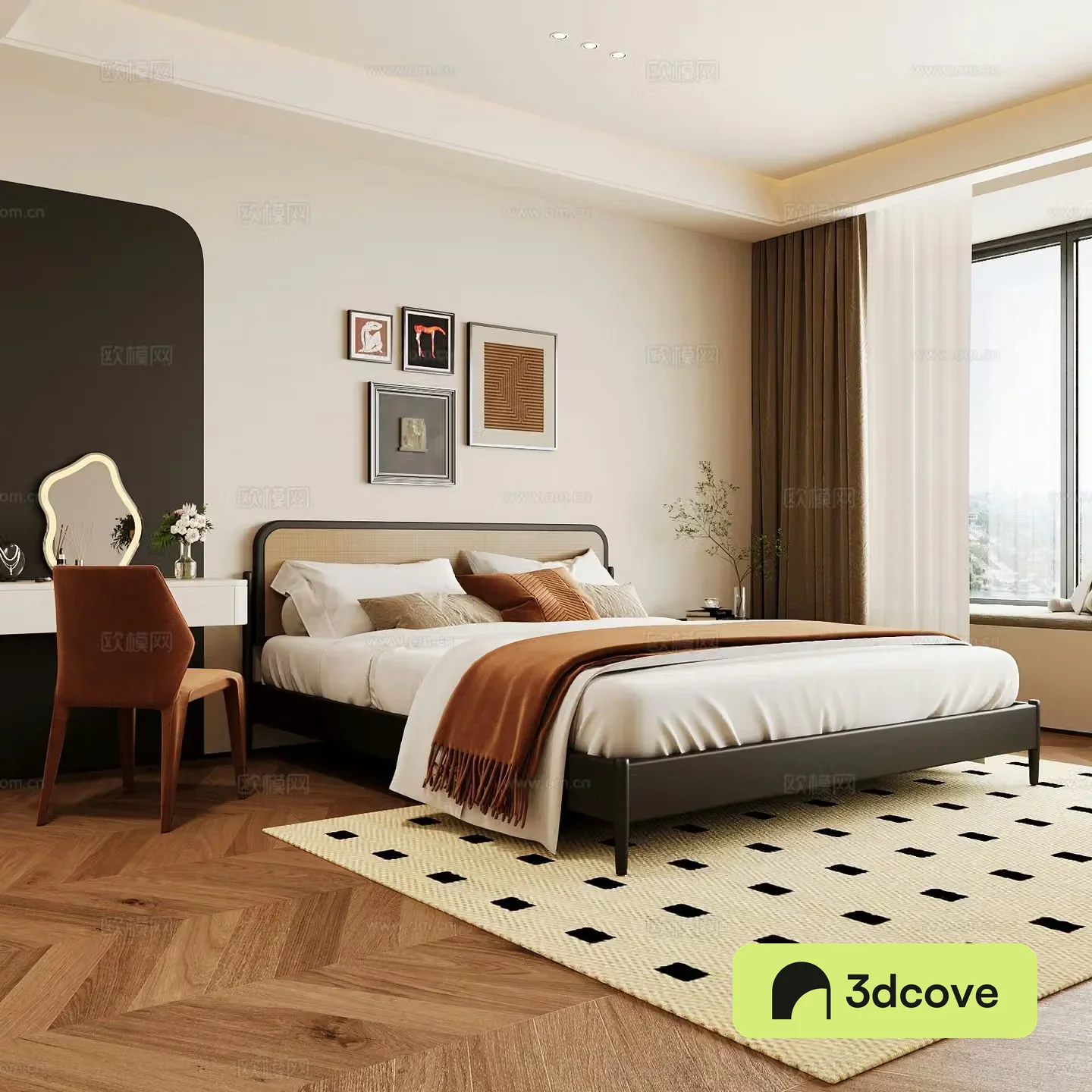 Wasabi Middle Ages Home Bedroom Wasabi Wind Bedroom Secondary Bedroom Master Bedroom Bathroom Window Bedroom 3D Model