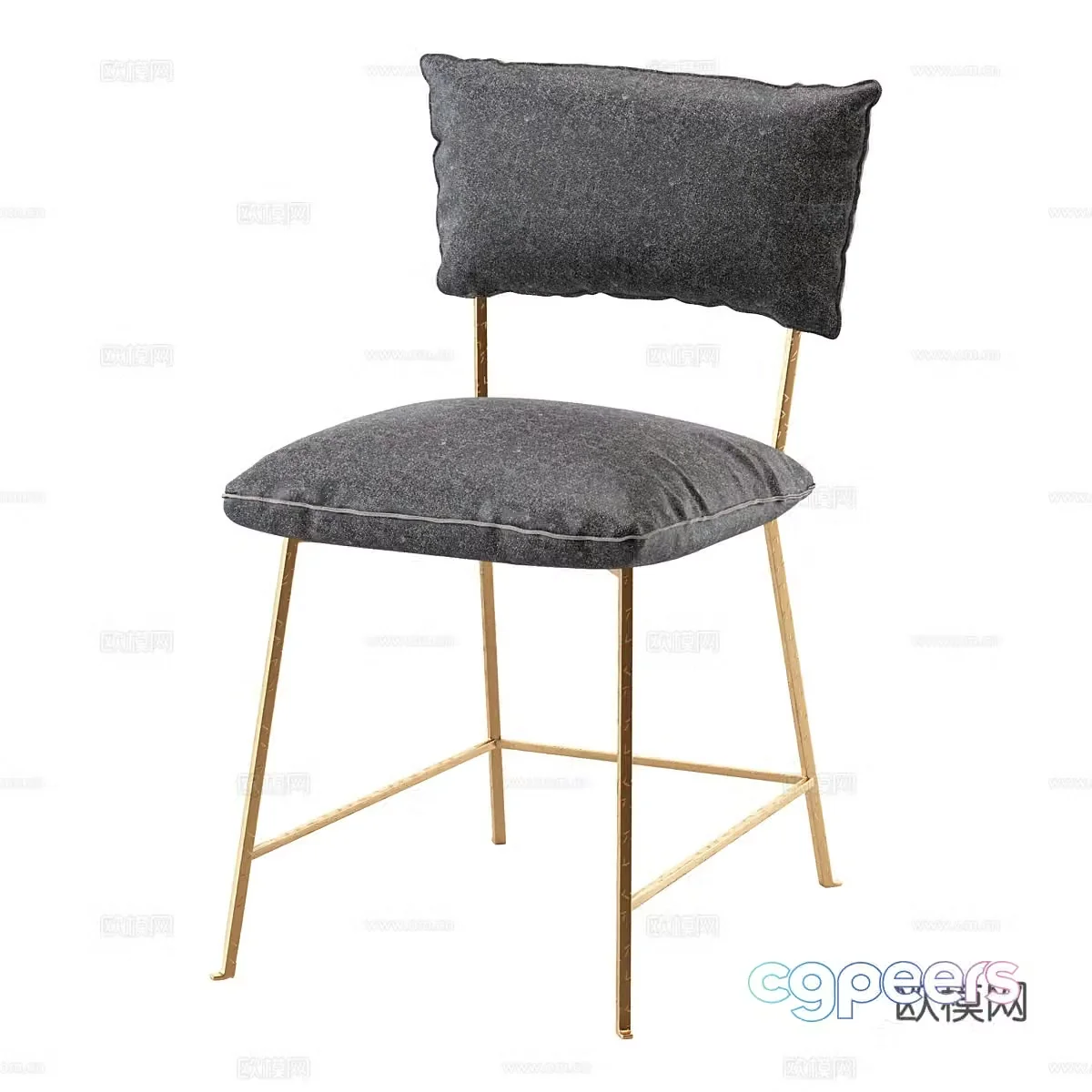 Modern minimalist chair Light luxury chair Single chair Dining chair 3d model