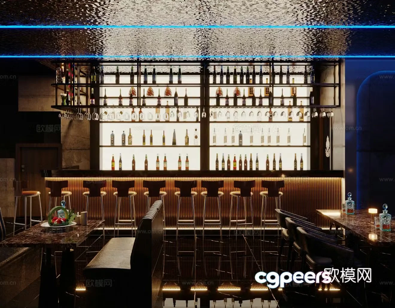 Modern bar 3d model