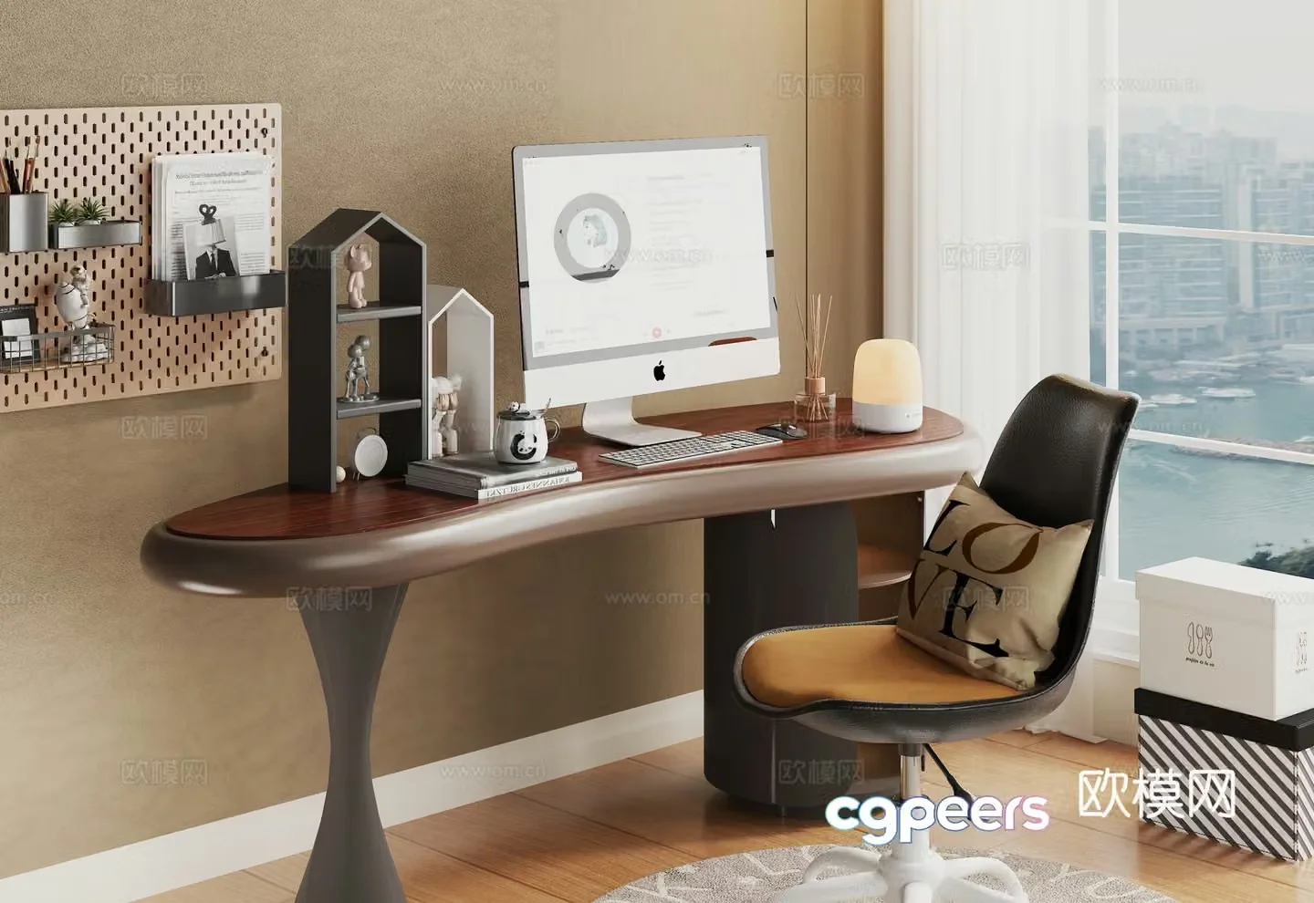 Italian desk writing desk 3d model