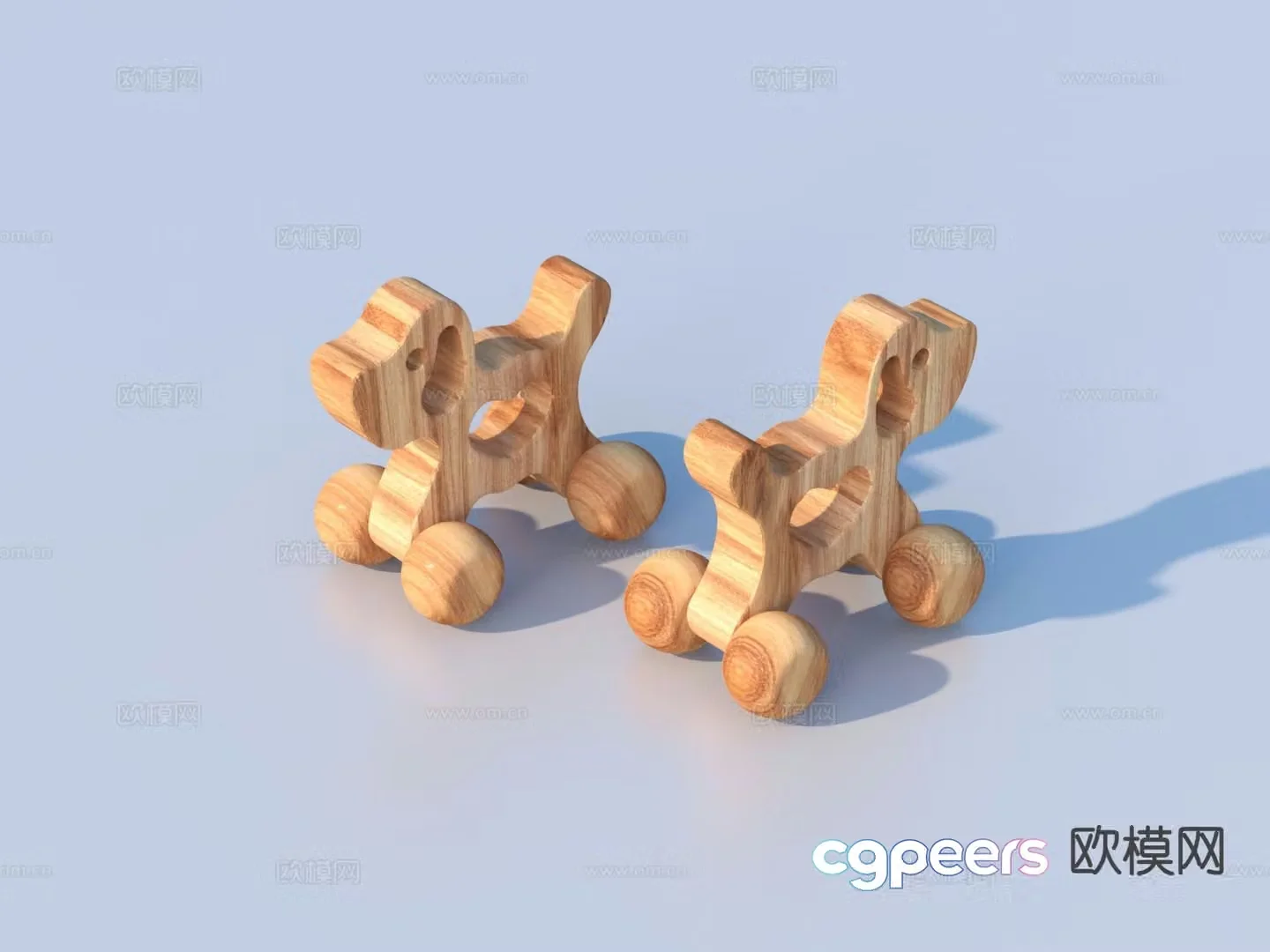 wooden puppy toy 3d model