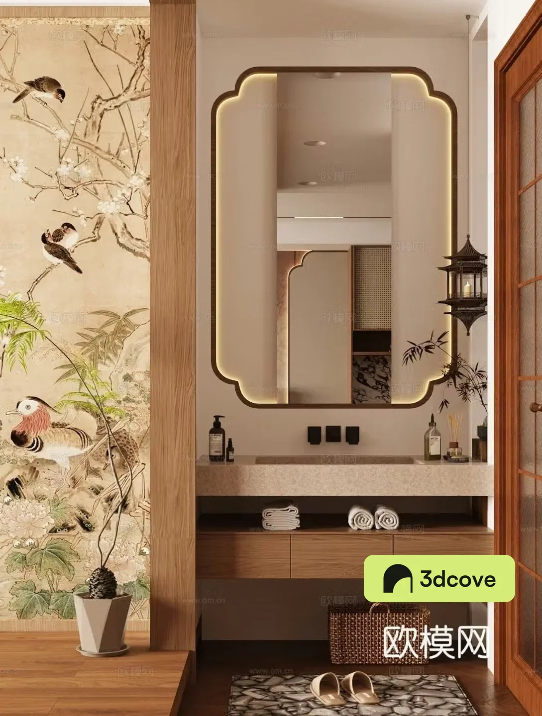 New Chinese style bathroom cabinet bathroom