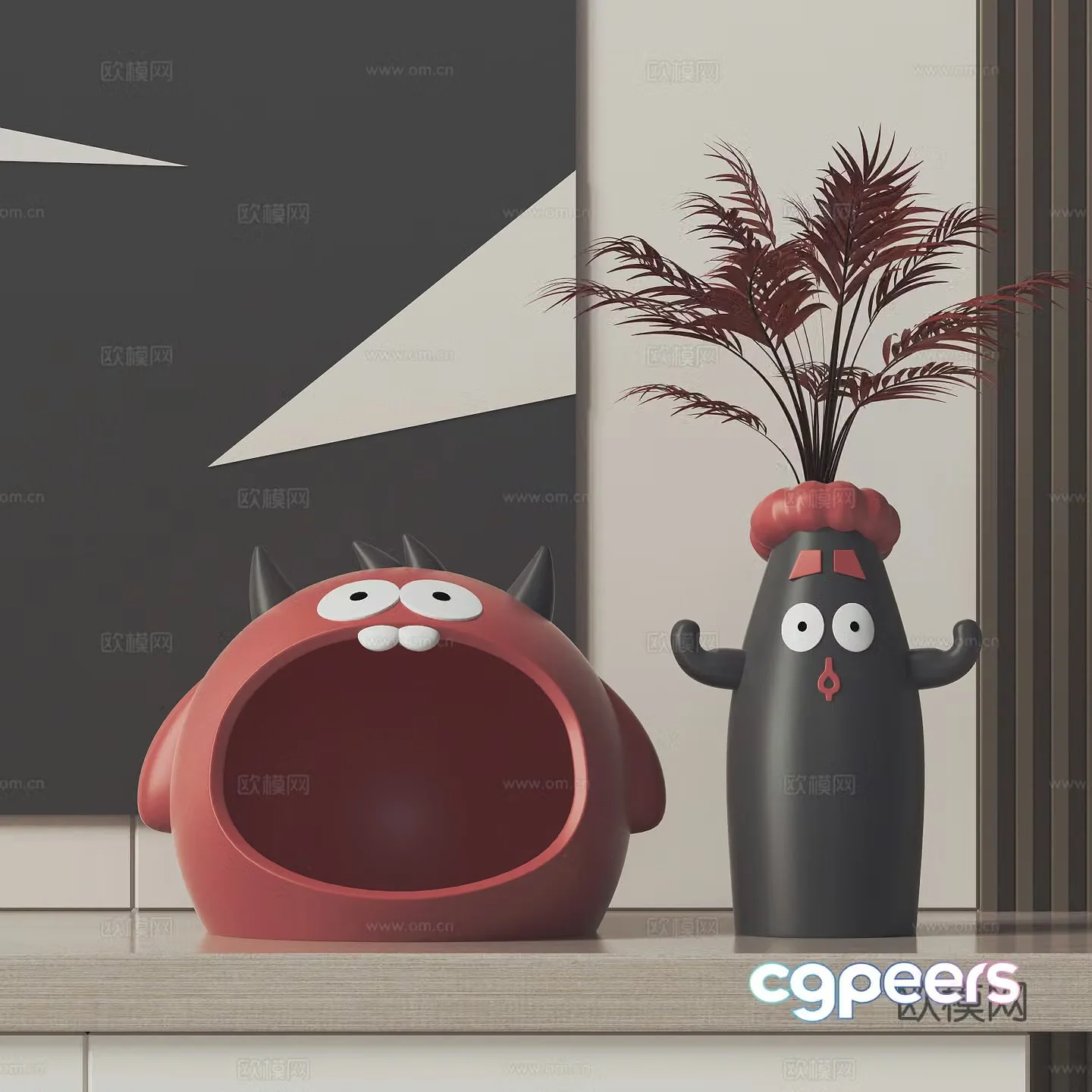 Modern storage jar vase 3d model