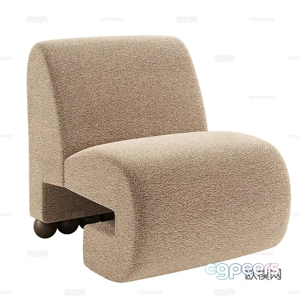Wabi-sabi single sofa 3d model