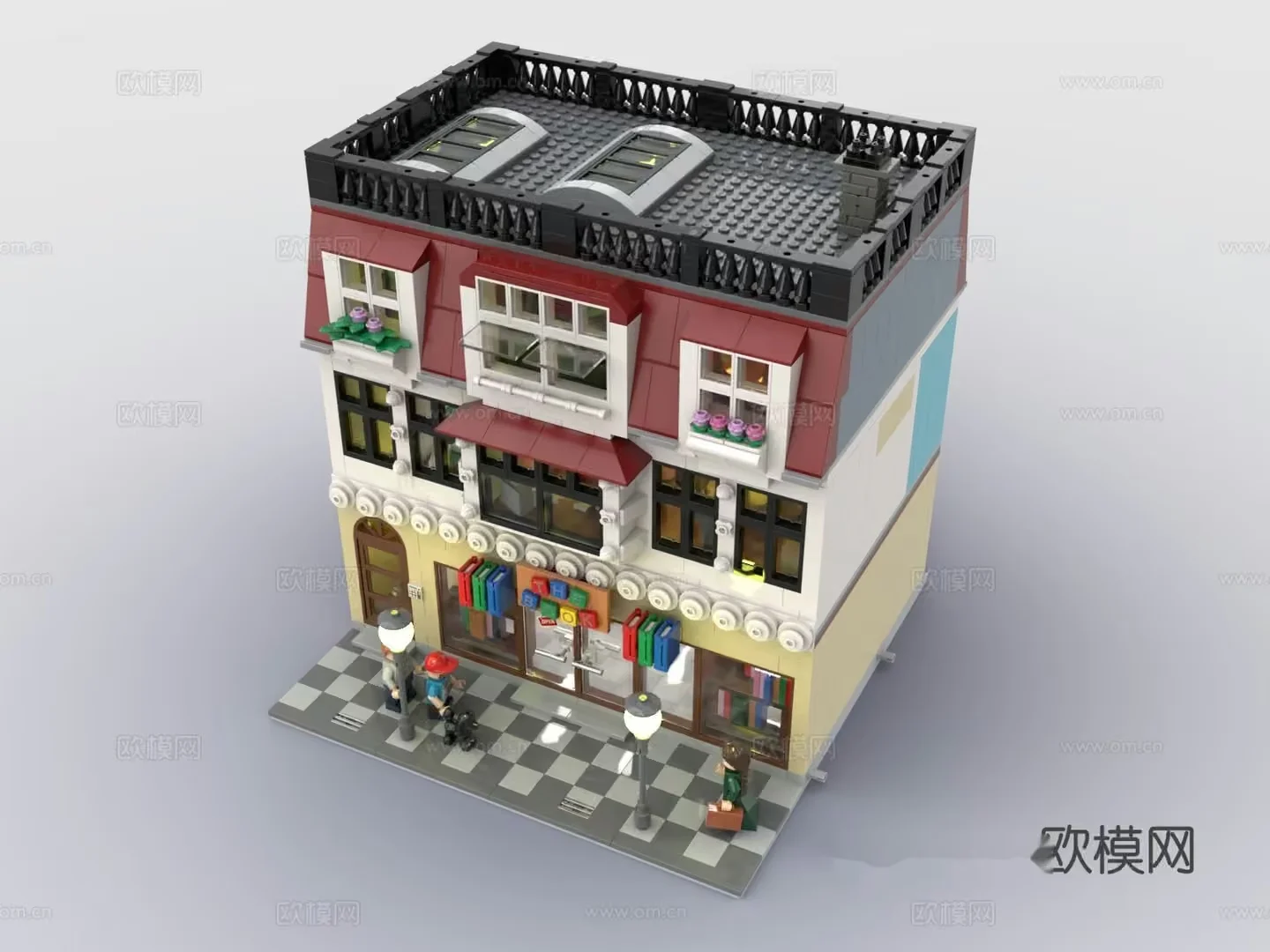 A Colorful Building 3D Model – 8782 – VRAY Render